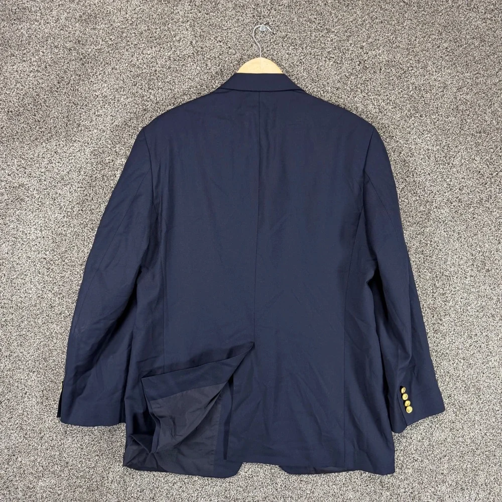 LAUREN RALPH LAUREN Blazer Mens 44L Blue Wool Gold Buttons Sport Coat Jacket